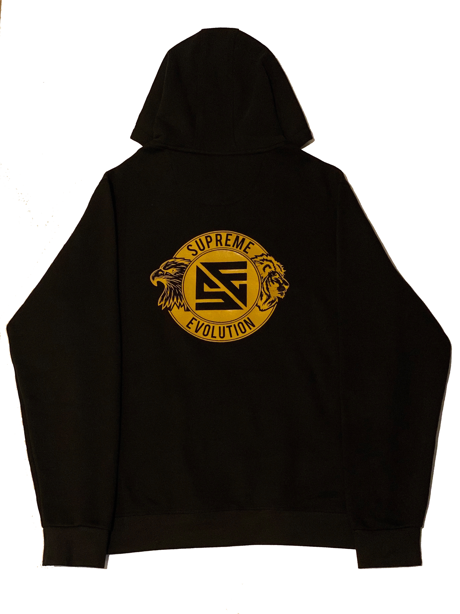 Black and sales gold supreme hoodie